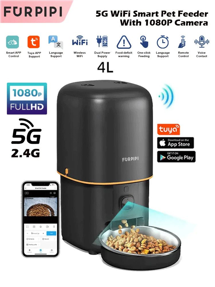 Smart Automatic Pet Feeder With 1080P Camera & App Control