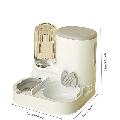 Automatic Pet Feeder Bowl And Water Dispenser Set