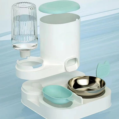 Automatic Pet Feeder Bowl And Water Dispenser Set