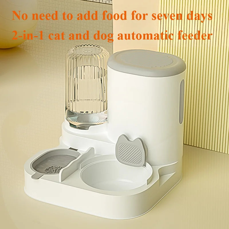 Automatic Pet Feeder Bowl And Water Dispenser Set
