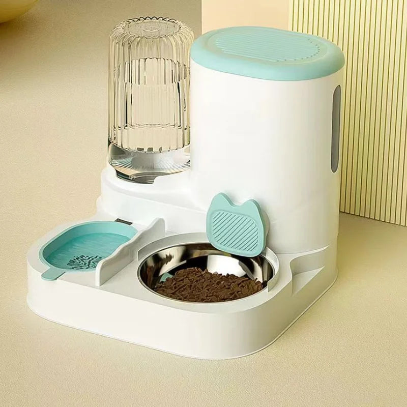 Automatic Pet Feeder Bowl And Water Dispenser Set